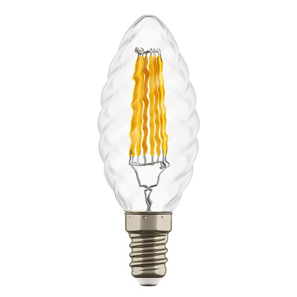 933702 Лампа LED FILAMENT 220V C35 E14 6W=65W 400-430LM 360G CL 3000K 30000H (в комплекте)